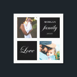 Foto Leinwanddruck<br><div class="desc">Pastellfarbenpalette zwei Foto maßgeschneiderte Wandkunst mit elegantem Skript "Liebe" und "Familie" und Ihre eigene Monografie und Datum. Schöner Akzent personalisierter Wohngestaltung</div>