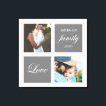 Foto Leinwanddruck<br><div class="desc">Pastellfarbenpalette zwei Foto maßgeschneiderte Wandkunst mit elegantem Skript "Liebe" und "Familie" und Ihre eigene Monografie und Datum. Schöner Akzent personalisierter Wohngestaltung</div>