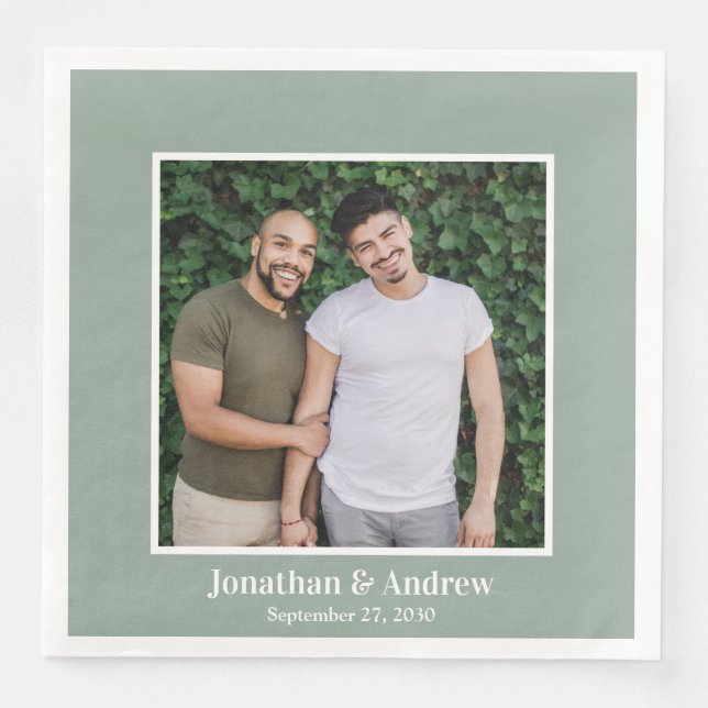 Foto LGBTQ Hochzeit Serviette (Vorderseite)