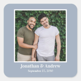 Foto LGBTQ Hochzeitsticker Quadratischer Aufkleber