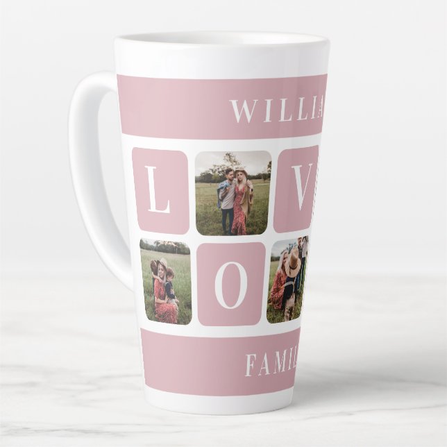 Foto-Liebe für benutzerdefinierte Rosa-Familie Lat Milchtasse (Linke Ecke)