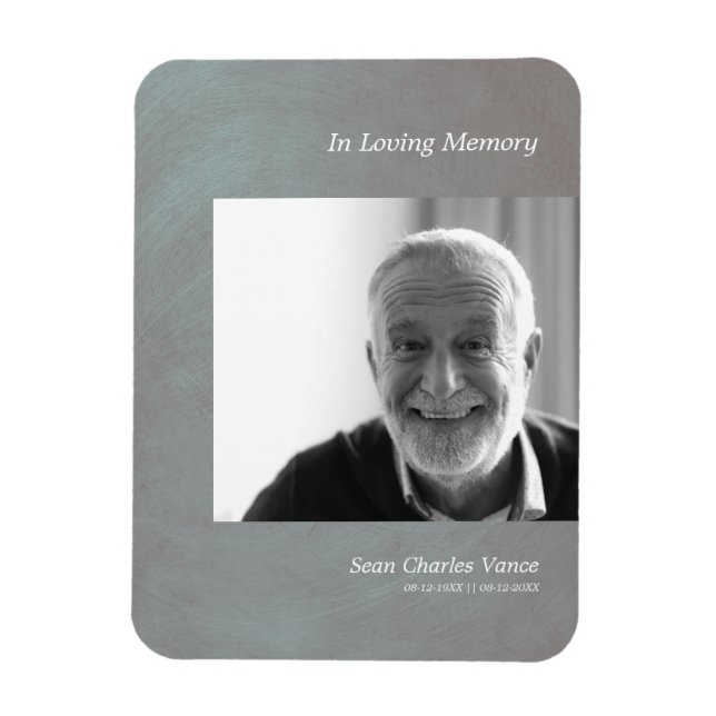 Foto Liebe ich erinnere Imitate Graue Metallic-Eff Magnet (Vertikal)