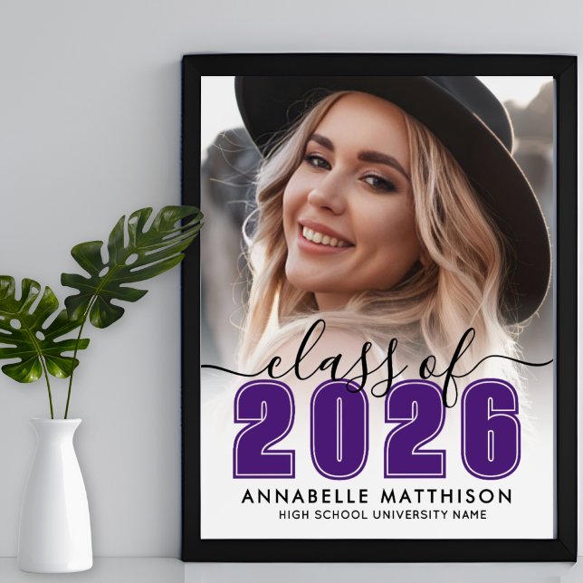 Foto Lila Abschlussfeier Schild (Photo Purple Graduation Party Sign)