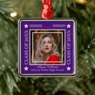 Foto Lila Silver Class of 2023 Abschluss Ornament Aus Metall