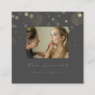 Foto Linen Makeup Artist Beruflich Blush Grau Quadratische Visitenkarte