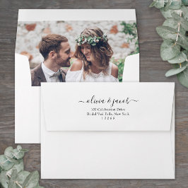 Foto Liner & Rücksendeadresse Einfaches Hochzeitss
