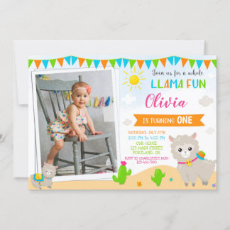 Foto Llama Einladung zum Geburtstag Alpaca