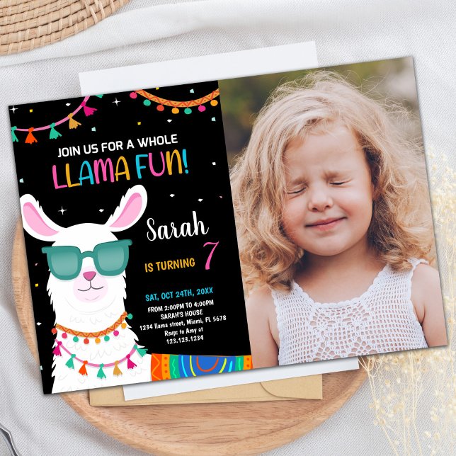 Foto Llama Fun Llama Einladung zum Geburtstag (Photo Llama Fun Llama Birthday Invitations)