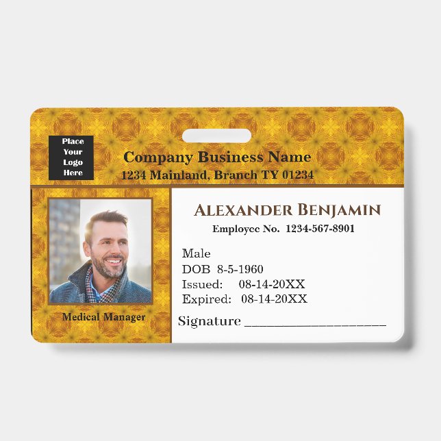 Foto Logo-Bar-ID-Karte Benutzerdefiniertes Abzeich Ausweis (Front)