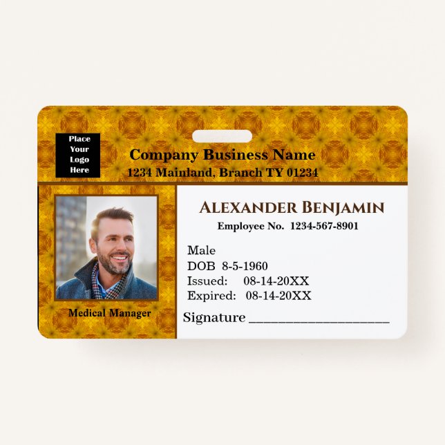 Foto Logo-Bar-ID-Karte Benutzerdefiniertes Abzeich Ausweis (Vorderseite)