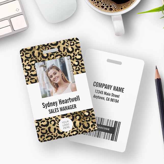 Foto-Logo Barcode Gold Leopard Print Ausweis (Von Creator hochgeladen)