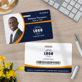 Foto Logo Barcode Mitarbeiter Orange Ausweis