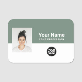 Foto, Logo, Beruf des Mitarbeiters Namensschild