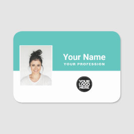 Foto, Logo, Beruf des Mitarbeiters Namensschild