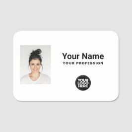 Foto, Logo, Beruf des Mitarbeiters Namensschild