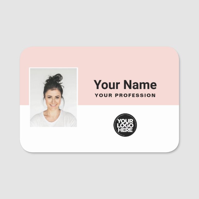 Foto, Logo, Beruf des Mitarbeiters Namensschild (Vorderseite)