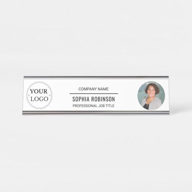 Foto Logo Beruflich Office Personalisiert Schreibtischnamensplakette (Vorderseite )