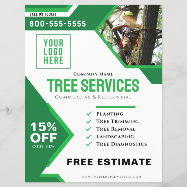 Foto Logo Beruflich Tree Services Flyer (Vorne)