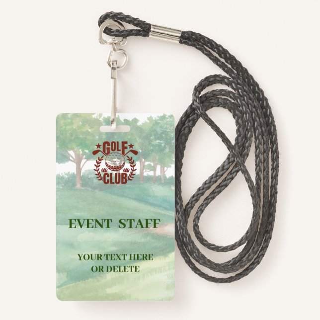 Foto-Logo-Event-Mitarbeiter der Golf Club League Ausweis (Vorderseite mit Schlüsselband)