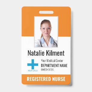 Foto-Logo für Krankenhausmitarbeiter Orange und Sc Ausweis