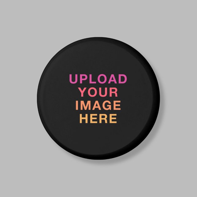 Foto-Logo-Geschäft Einfaches Template Schwarz Magnet (Von Creator hochgeladen)