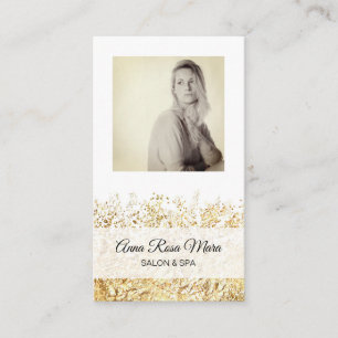 *~* Foto Logo Gold Glitzer White Girly Chic Visitenkarte