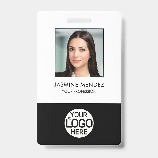 Foto-Logo-Mitarbeiter-QR-Code-Barcode-ID Ausweis (Vorderseite)