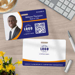 Foto Logo QR Code Mitarbeiter Orange Ausweis