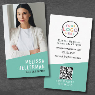 Foto Logo QR-Code Modern Professionell Vertikal Visitenkarte