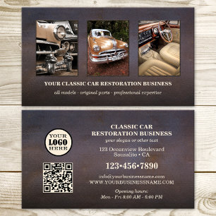 Foto-Logo-QR-Code Oldtimer Visitenkarte