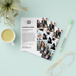 Foto Logo QR Modern Weiß Unternehmensgeschäft Flyer
