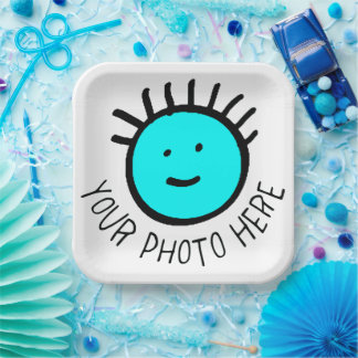 Foto-/Logo-SQUARE-Papier-Teller - 9" groß Pappteller