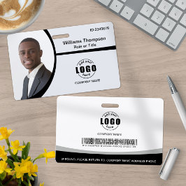 Foto Logo Strichcode Mitarbeiter Schwarz und Weiß Ausweis