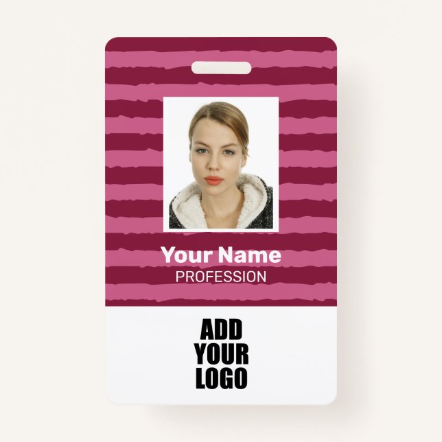 Foto-Logo und Strichcodestreifen für benutzerdefin Ausweis (Vorderseite)