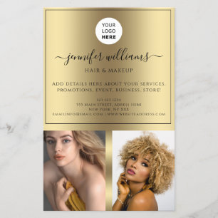 Foto-Logo Werbe-Metallisch Gold Schwarz Modern Flyer