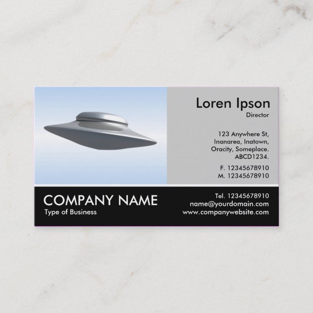 Foto - Lt Gray - Flying Saucer Visitenkarte (Vorderseite)