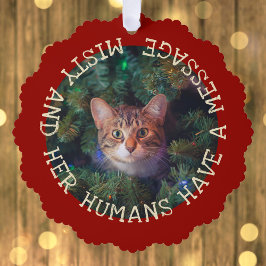 Foto lustige Weihnachtskatze Keepake Jahreskatze h Ornament Karte