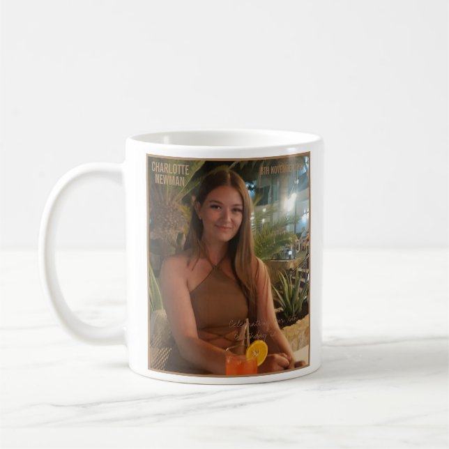 Foto Magazine Cover | Name 16 . Geburtstag Kaffeetasse (Links)