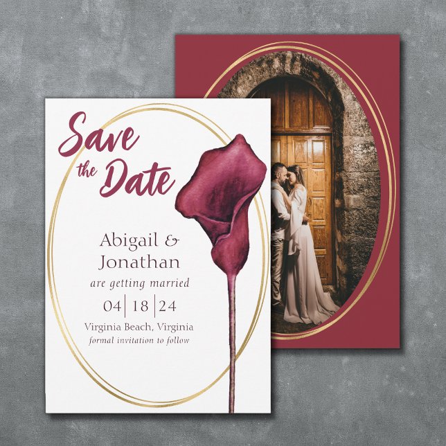 Foto Magenta Calla Lily Blume Hochzeit Save The Date (Von Creator hochgeladen)