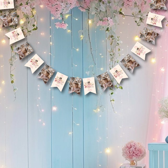 Foto Magical Fairy Floral Garden 1. Geburtstag Wimpelkette (Von Creator hochgeladen)