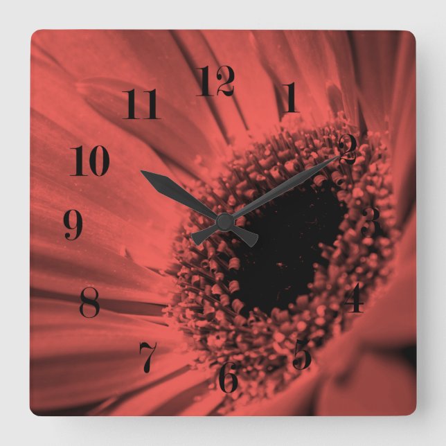 Foto, Makro Quadratische Wanduhr (Vorderseite)