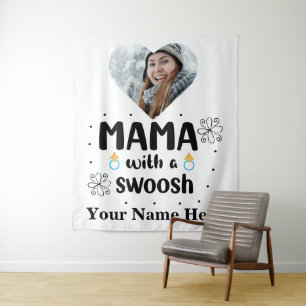 Foto Mama mit Swoosh Müttern Wandteppich