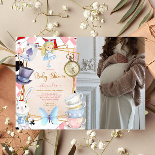 Foto Märchendusche Alice im Wunderland Babydusche Einladung