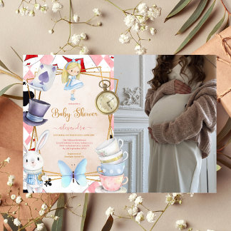 Foto Märchendusche Alice im Wunderland Babydusche Einladung