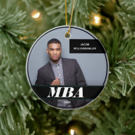Foto MBA Grad Name Schwarzer Abschluss Keramik Ornament