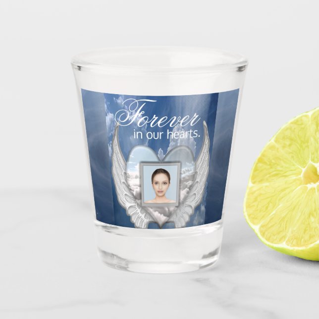 Foto Memorial Angel Wings Shot Glass Schnapsglas (Vorderseite)