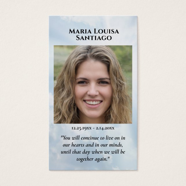 Foto Memorial Keepake (Vorderseite)