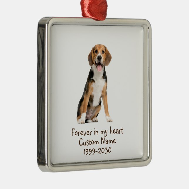 Foto-Memorial Keepake-Dog Ornament Aus Metall (Rechts)
