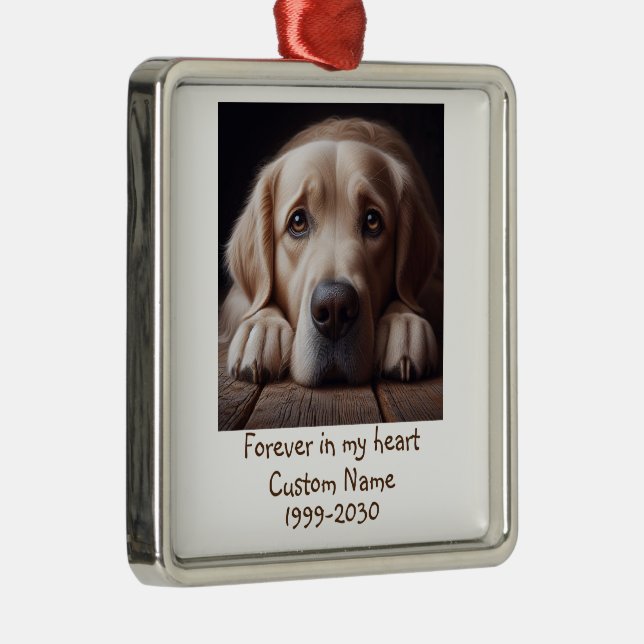 Foto-Memorial Keepake Pet Hund Ornament Aus Metall (Rechts)