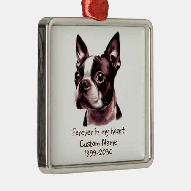 Foto-Memorial Keepake Pet Hund Ornament Aus Metall (Rechts)